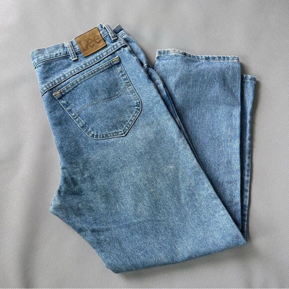 Vintage Light Wash Light Acid Wash Lee Relaxed Fit Jeans Size 38x30 - Picture 3 of 10